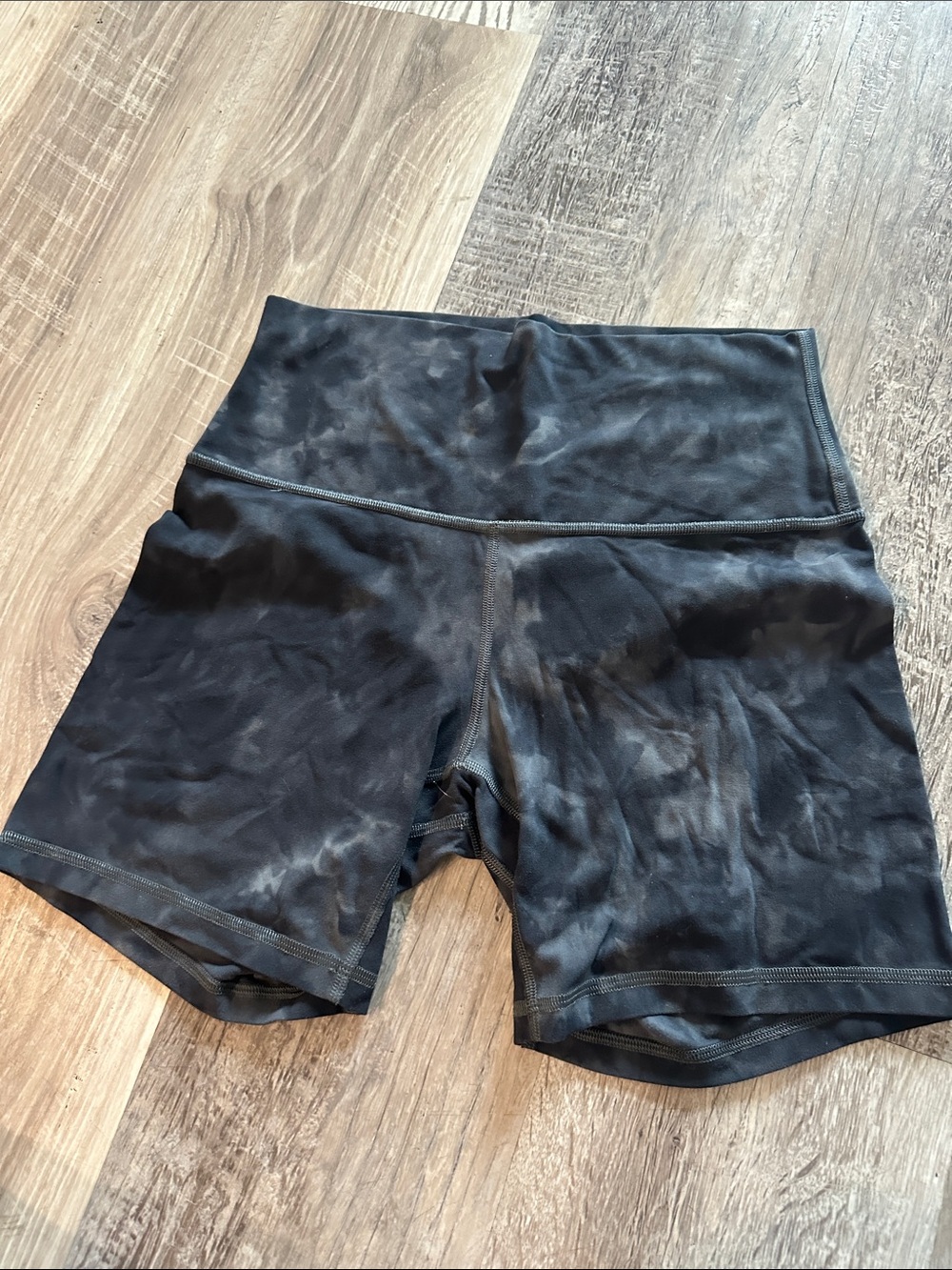 lululemon athletica Black Tie-Dye High-Rise Bike Shorts